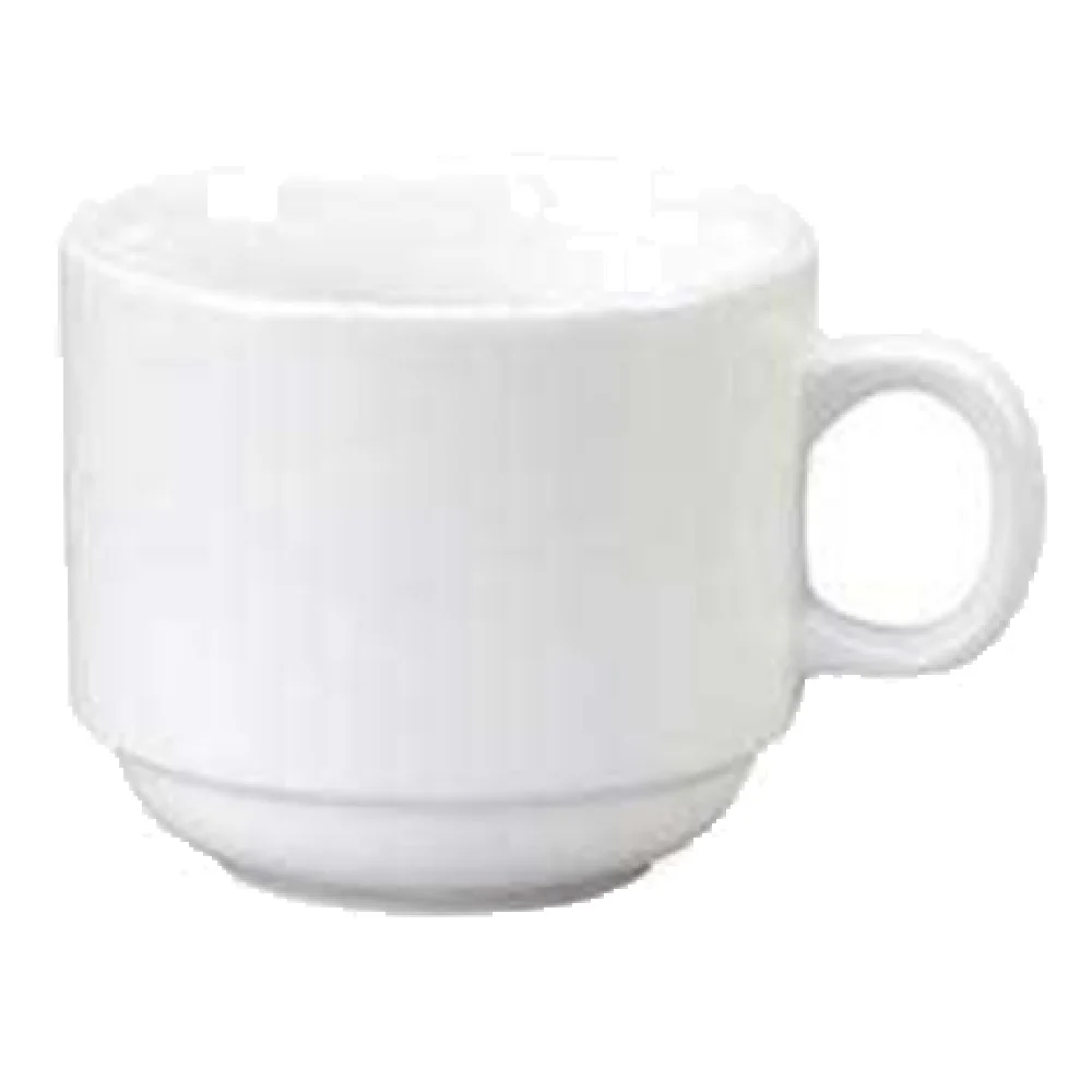 Vertex China RB-1S-TL 7 Oz Cup with Handle Stackable Super White