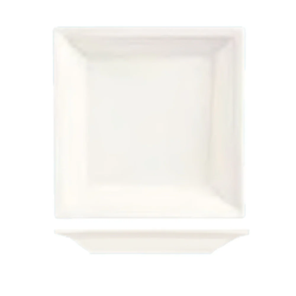 Libbey SL-13 9 Inch Square Rimmed Soup Bowl 16 Oz Porcelain Ultra Bright White