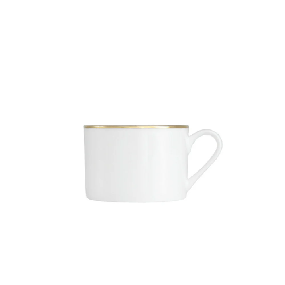 Fortessa RRP.CAMELIAG.10 8 Oz Camellia Gold Can Coffee Cup Vitrified China