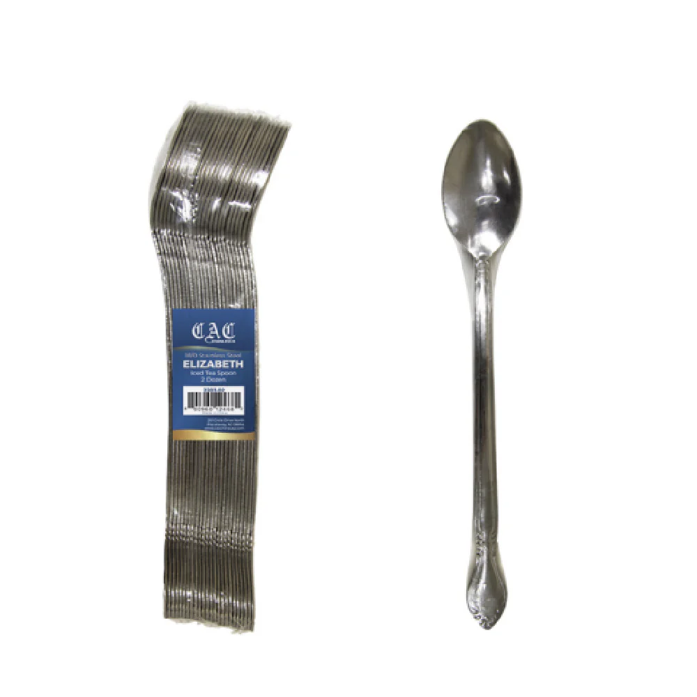 CAC China 2203-02 8 Inch Iced Tea Spoon 18/0 Stainless Steel Frost Finish 2 Dozen Packs