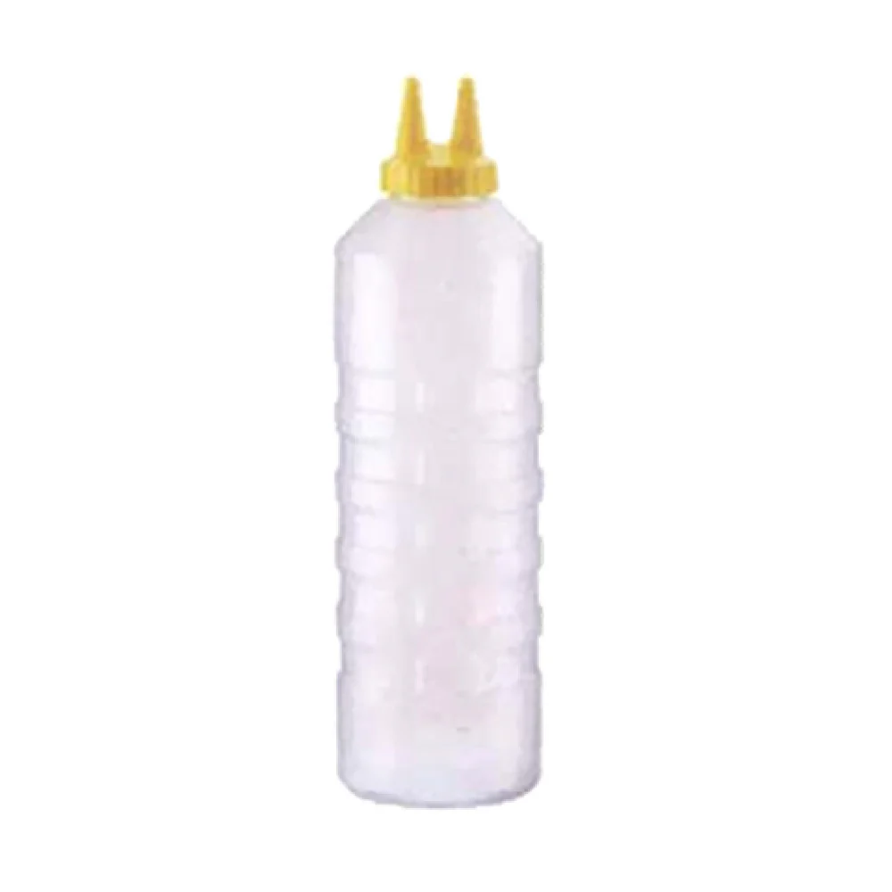 Vollrath 2224-1308 24 Oz Twin Tip Squeeze Bottle Dispenser Clear Yellow Cap
