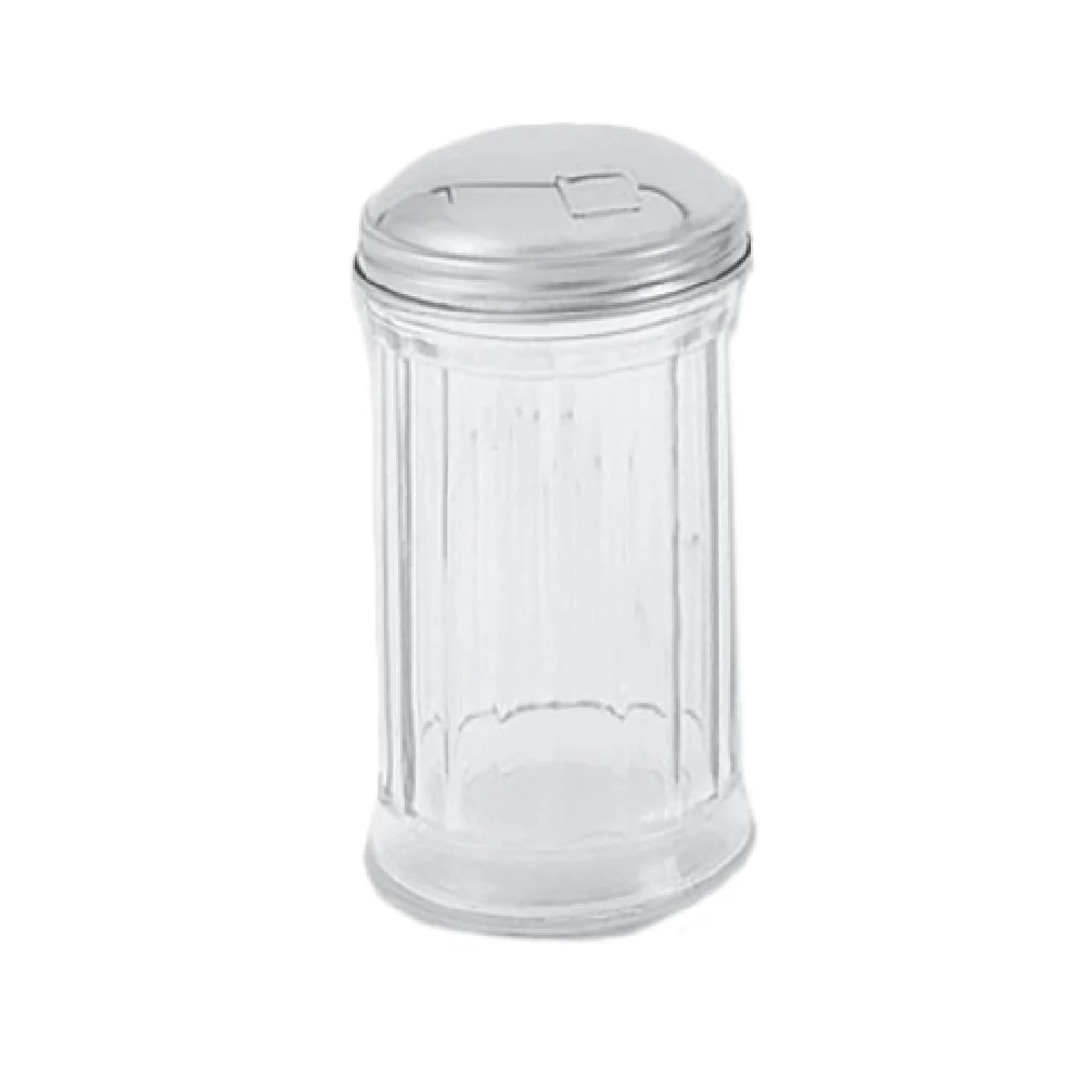 Thunder Group GLTWSJ012 12 Oz Sugar Pourer Paneled Glass with Flip Cap Thunder Group GLTWSJ012 12 Oz Sugar Pourer Paneled Glass with Flip Cap