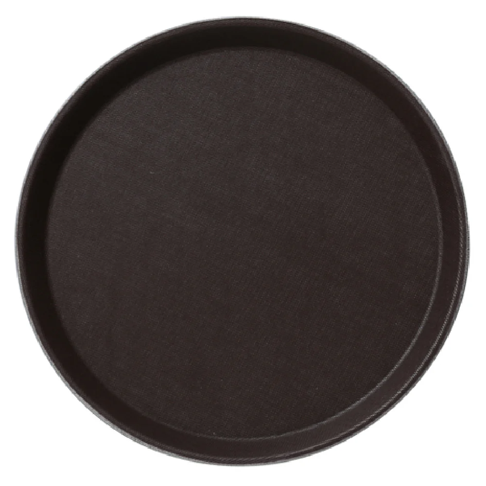 Yanco FT-1400 14 Inch Diameter Round Serving Tray Fiberglass Brown
