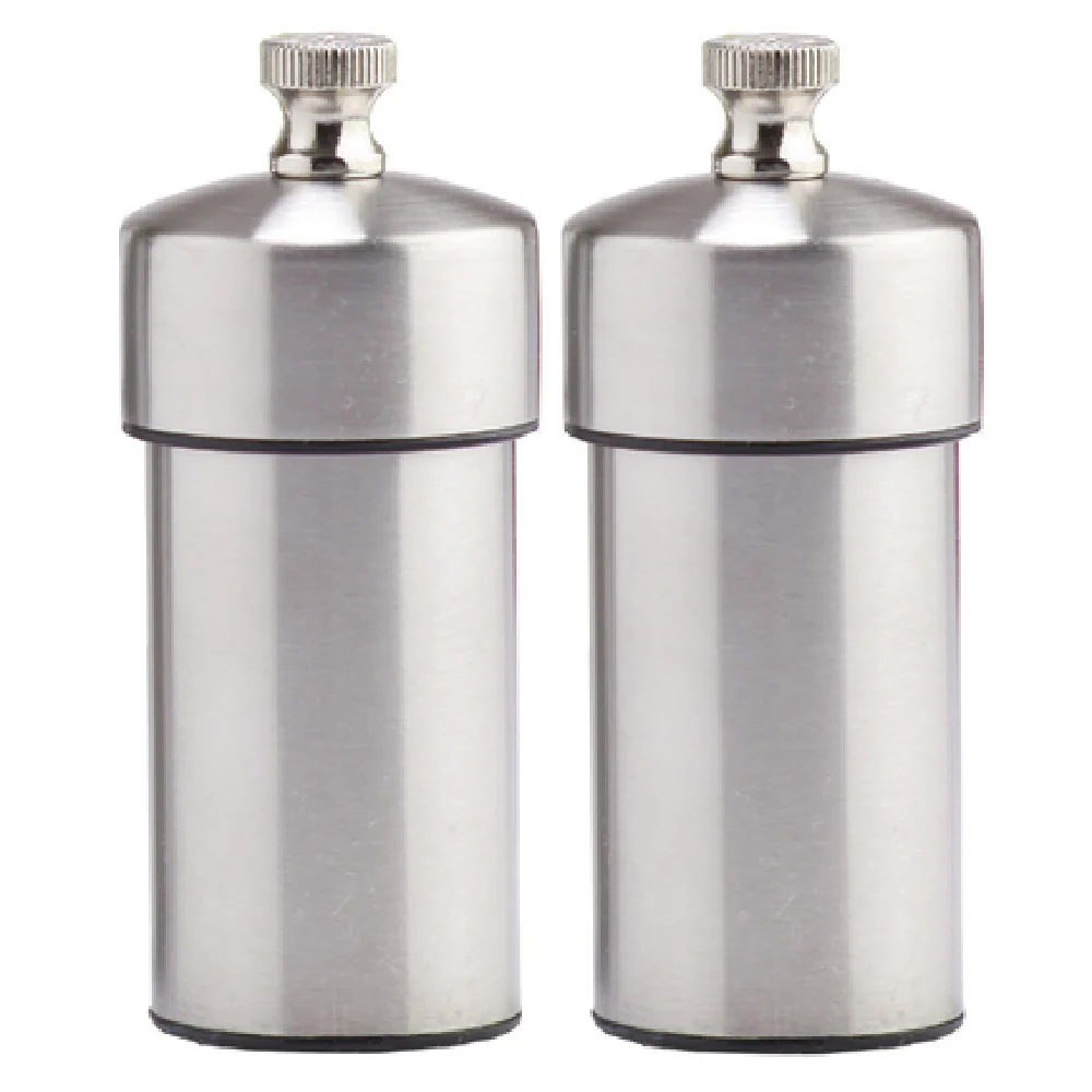 Chef Specialties 29910 Salt Pepper Mill Set 4 Inch Stainless Steel Ceramic Gear with Lifetime Warranty