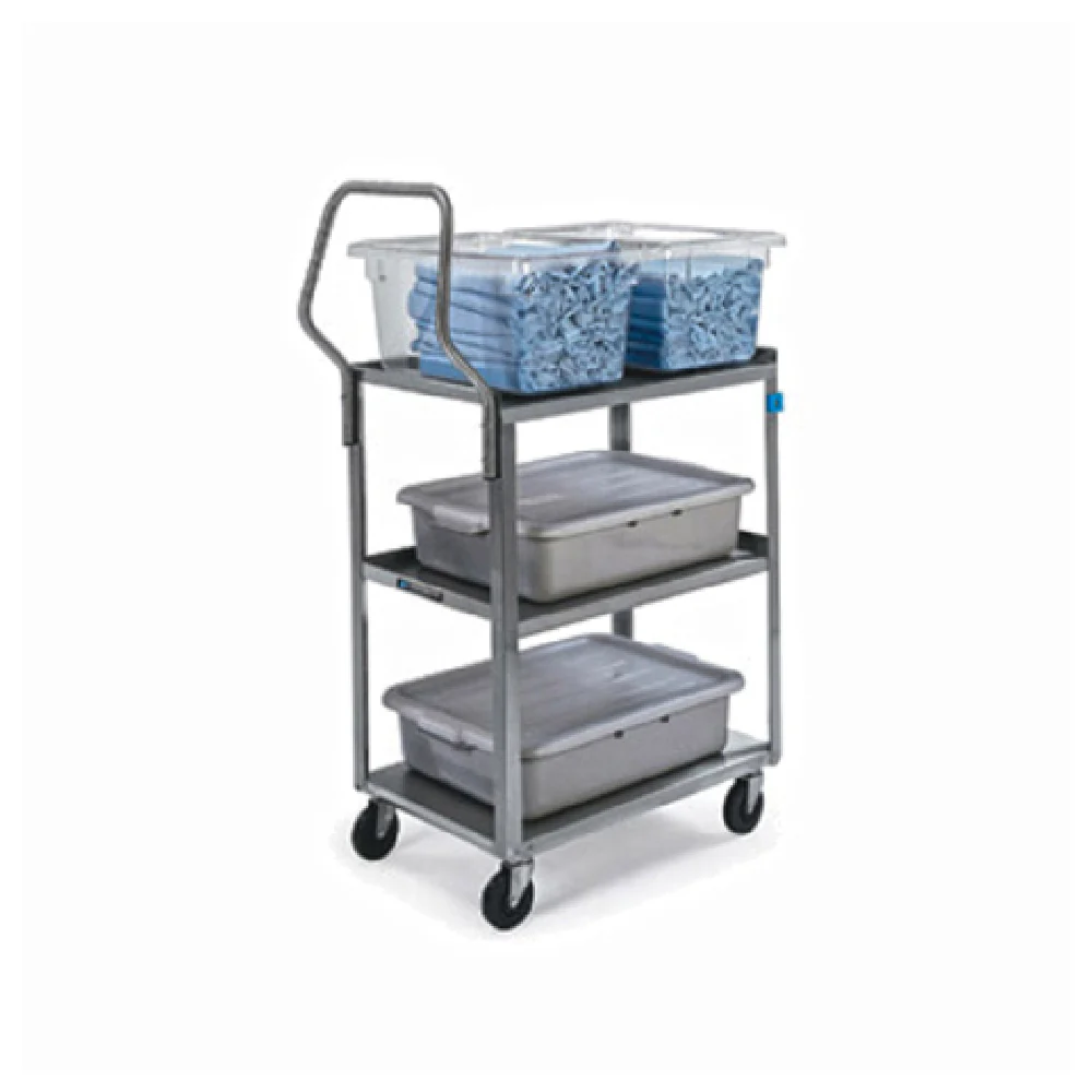 Lakeside 4422 31 Inch Medium Duty Utility Cart 3-tier Stainless Steel with Bumpers