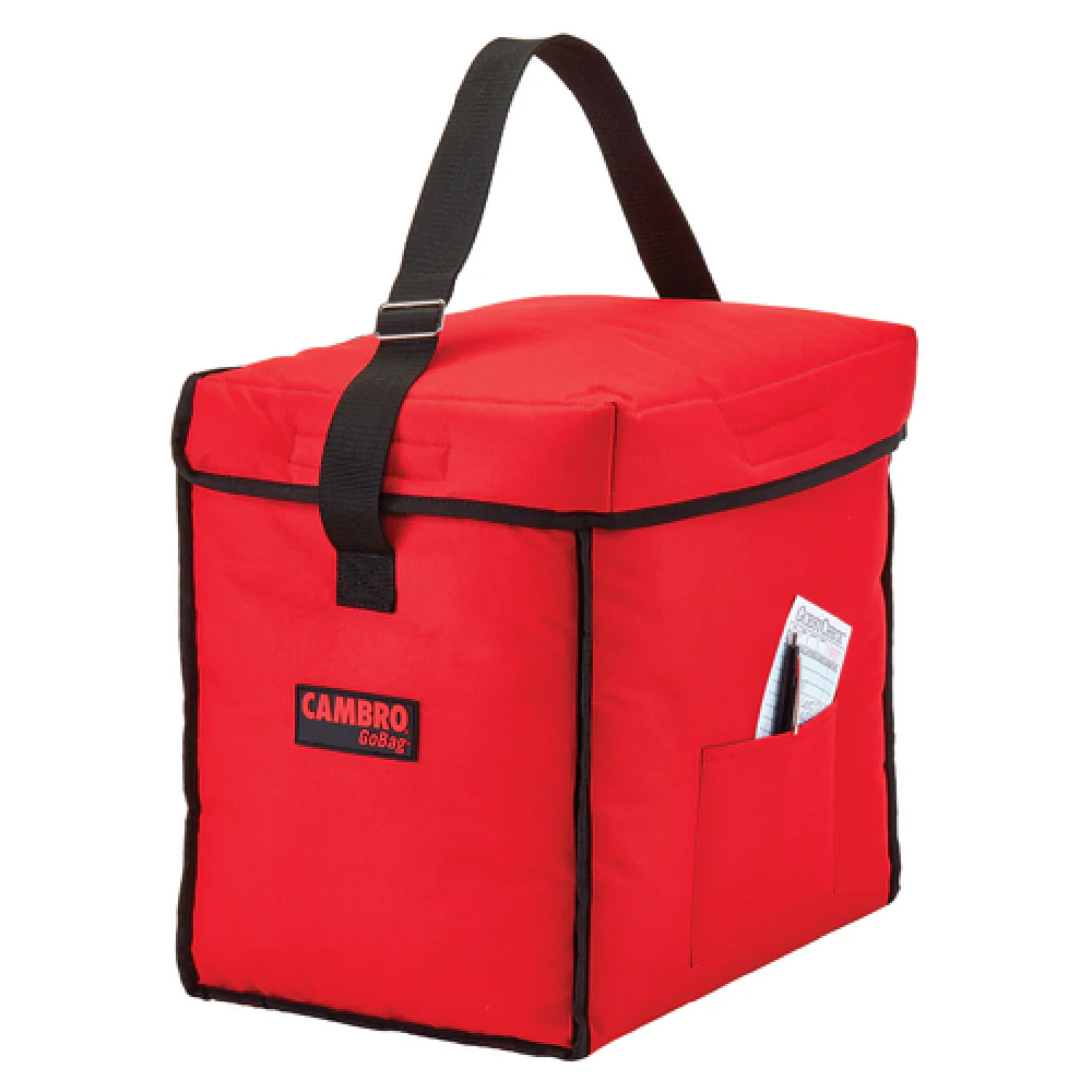 Cambro GBD13913521 13 Inch Velcro Lid Top Loading Food Carrier Nylon Cambro Red