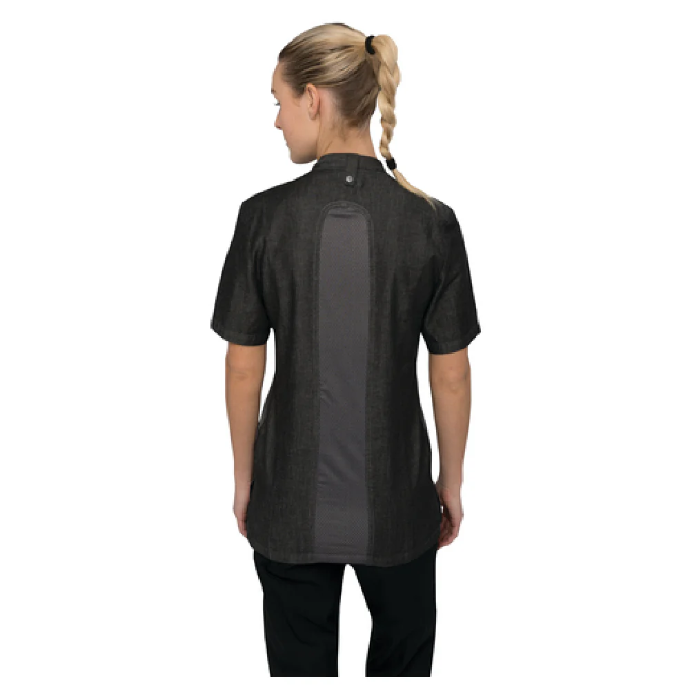 Chef Works CES05WBLKXL Women's Chelsea Chef Coat XL Single-breasted Black Cotton Chef Works CES05WBLKXL Women's Chelsea Chef Coat XL Single-breasted Black Cotton