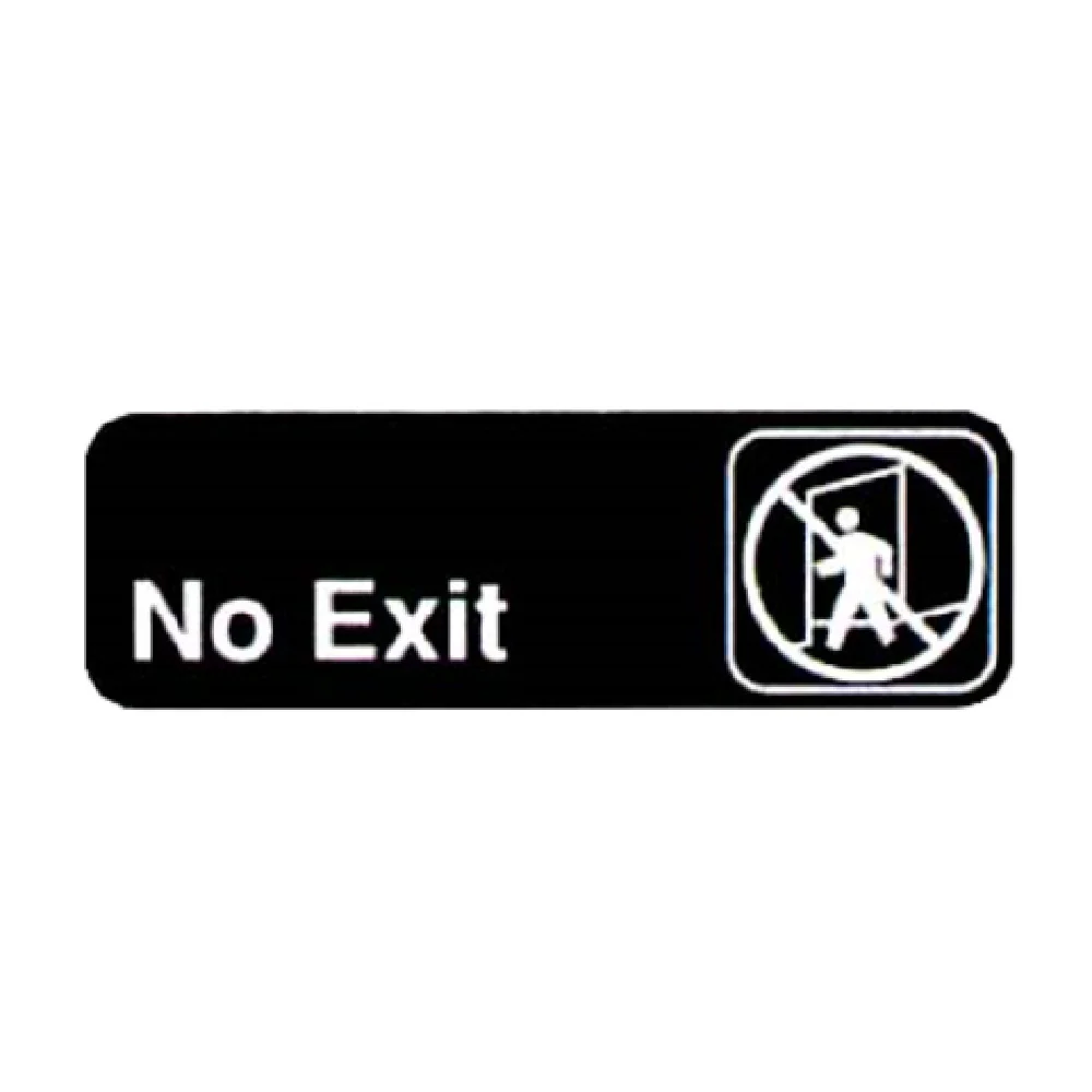 Vollrath 4508 9 Inch No Exit Sign Compliance White on Black Vollrath 4508 9 Inch No Exit Sign Compliance White on Black