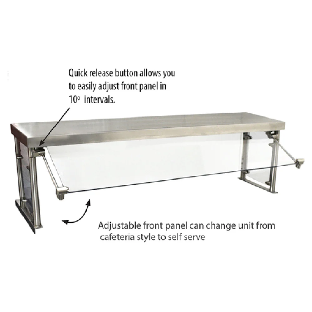 BK Resources SG-MUS-3 Sneeze Guard 12 Inch Shelf Adjustable Tempered Glass Stainless Steel BK Resources SG-MUS-3 Sneeze Guard 12 Inch Shelf Adjustable Tempered Glass Stainless Steel