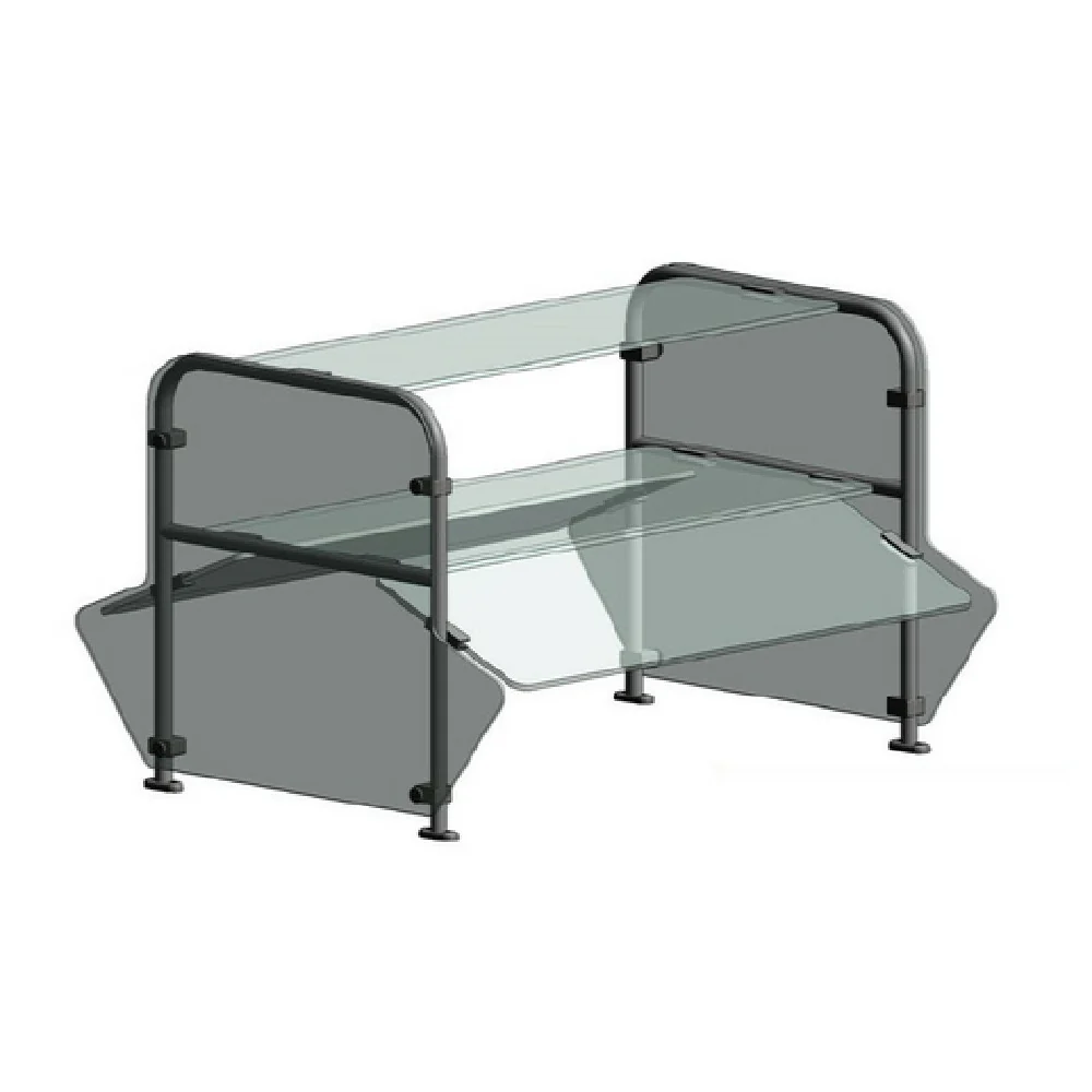 Randell RSB-DTDSNA-72 71-3/4 Inch Double-sided Double-tier Sneeze Guard Stainless Steel with Tempered Glass Randell RSB-DTDSNA-72 71-3/4 Inch Double-sided Double-tier Sneeze Guard Stainless Steel with Tempered Glass