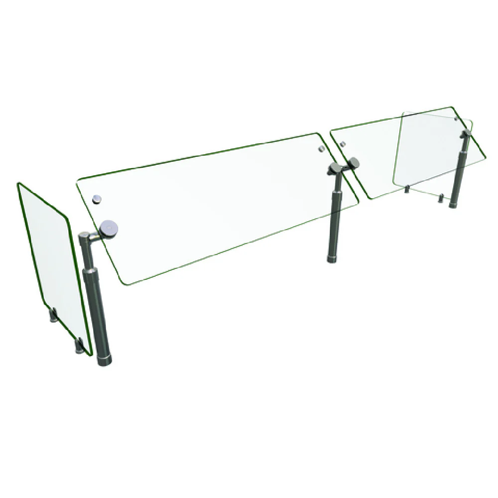 Hatco B950SWIVEL-84 84 Inch Adjustable Self-service Sneeze Guard with Glass and Stainless Steel