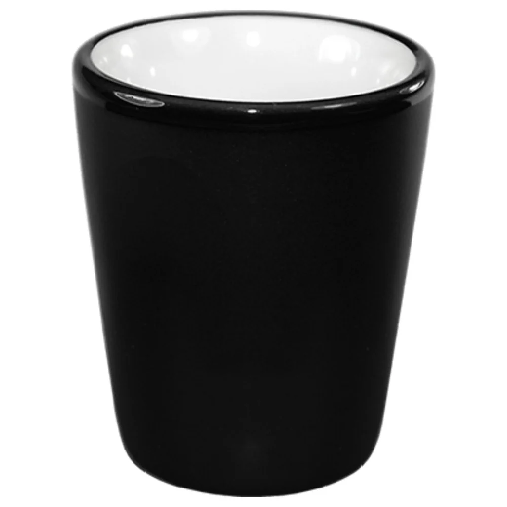 International Tableware 81122-02/05MF-05C 1-1/2 Oz Shot Cup Round Without Handle Black Matte Ceramic