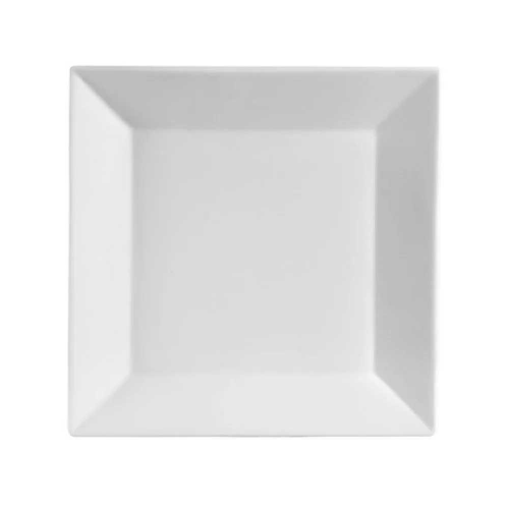 CAC China KSE-3 3 Inch Square Kingsquare Plate Porcelain with Dishwasher Safe