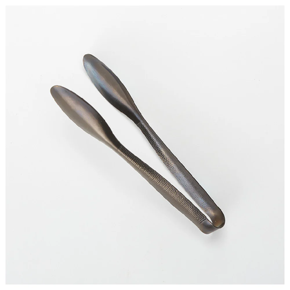 American Metalcraft BLHT2 11-3/4 Inch Serving Tongs Hammered Vintage Black Finish
