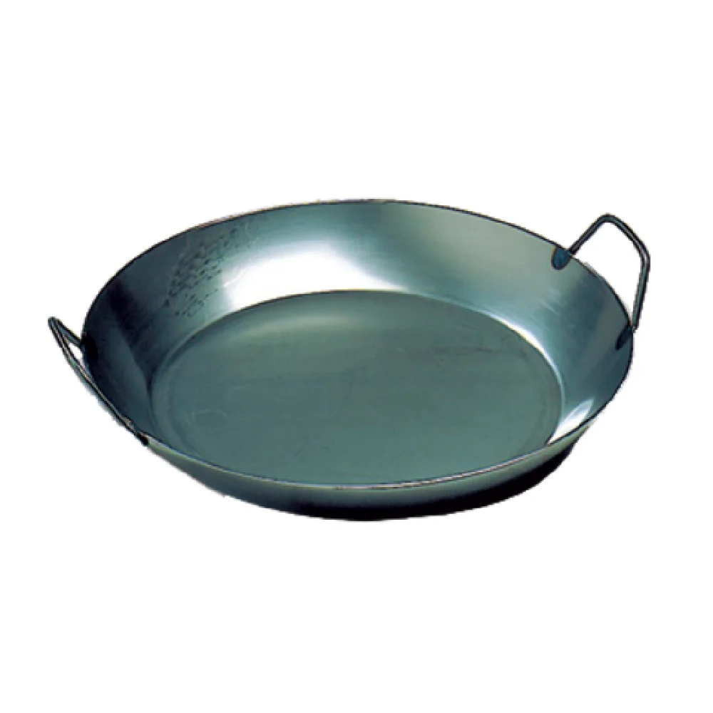 Matfer 62052 15-3/4 Inch diameter gas Paella Pan with curved sides Black Steel
