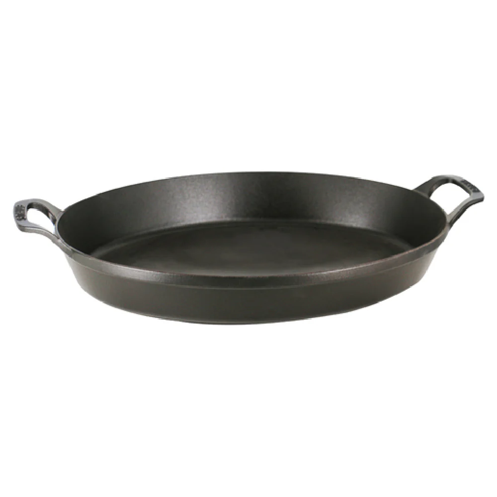 Zwilling 13003791 14-1/2 Inch Oval Cast Iron Baking Dish with Handles Dark Blue
