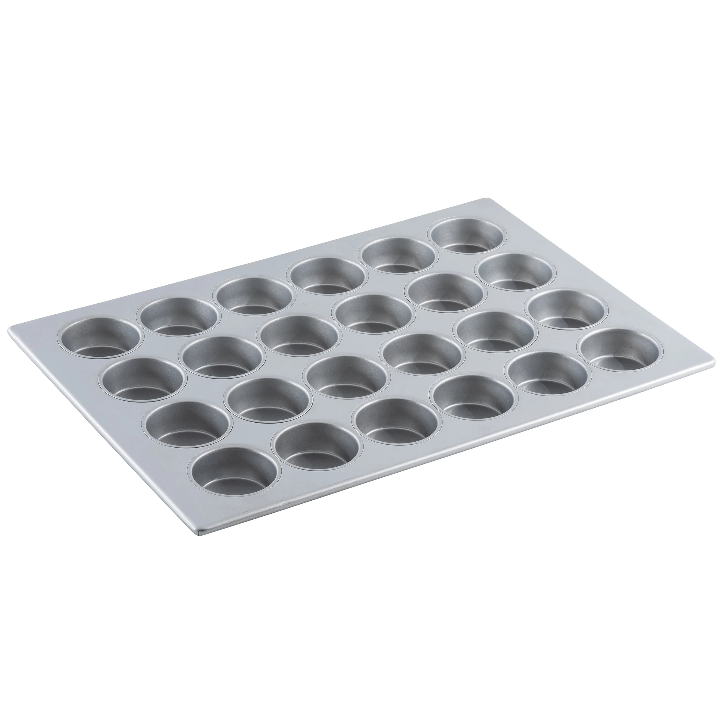 Tablecraft 12473 20 Inch Muffin Pan 24 Cups Silicone Glazed Non-Stick Aluminized Steel