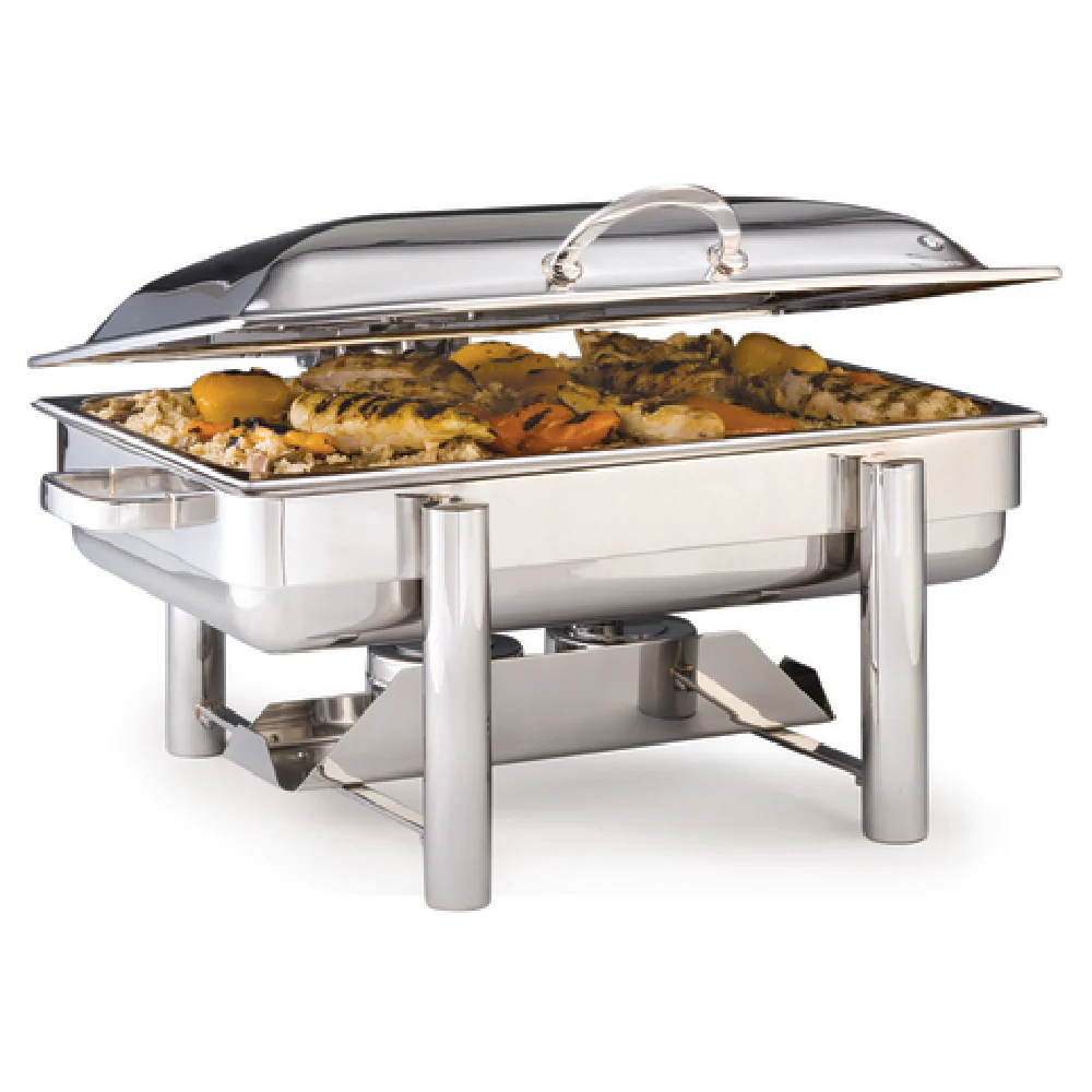 Steelite DW08QWHSS 24 Inch Induction Ready Chafing Dish Stainless Steel with Hinged Cover