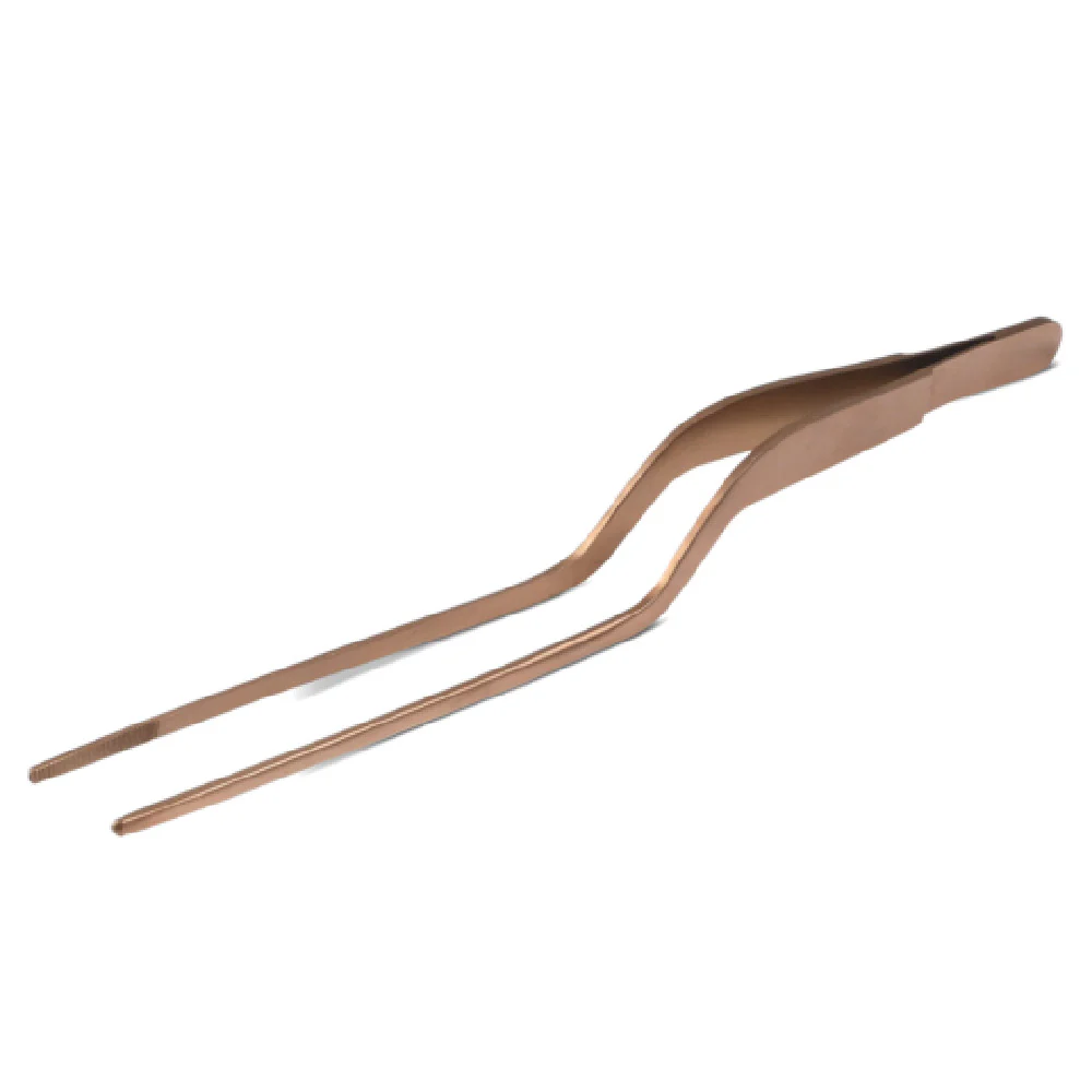 JB Prince U154 RG 7-4/5 Inch Offset Tweezer Fine Tip Stainless Steel Brass JB Prince U154 RG 7-4/5 Inch Offset Tweezer Fine Tip Stainless Steel Brass