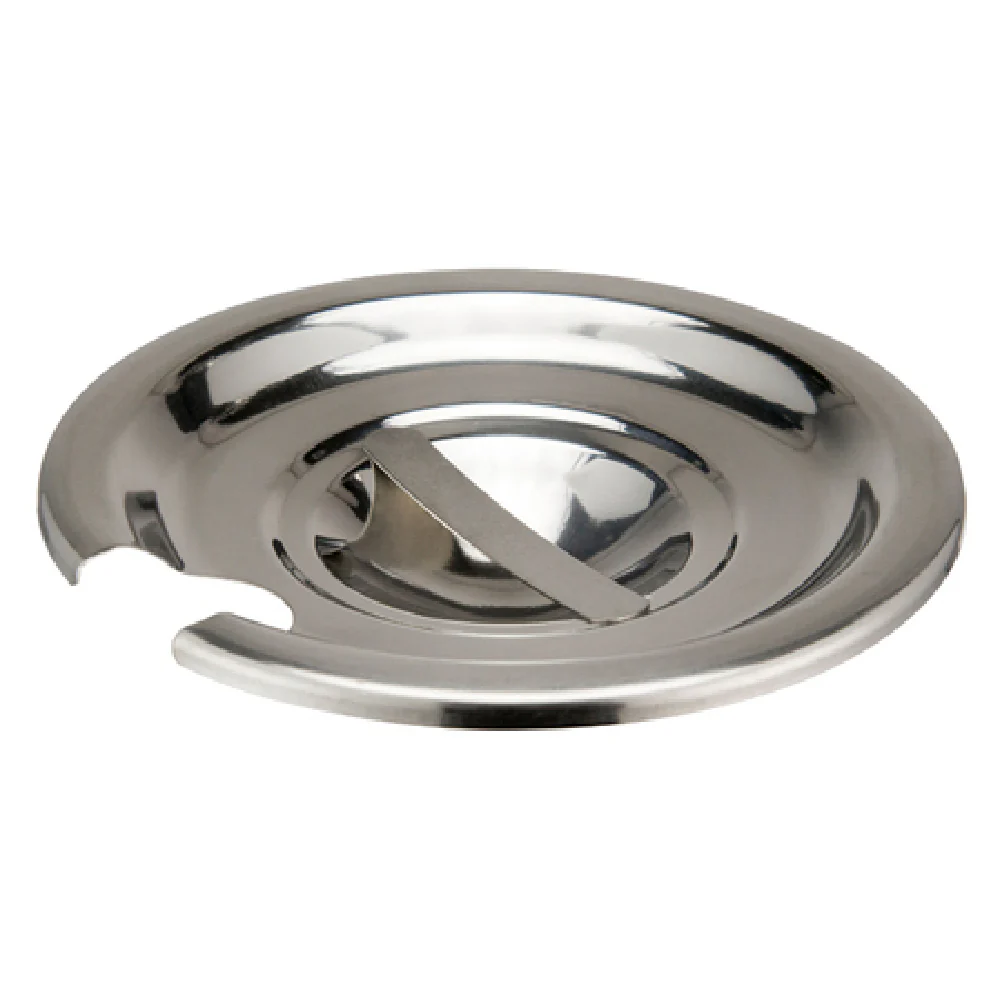 Winco INSC-2.5 2-1/2 Qt Inset Cover Notched Slotted Heavy Weight Stainless Steel Mirror Finish