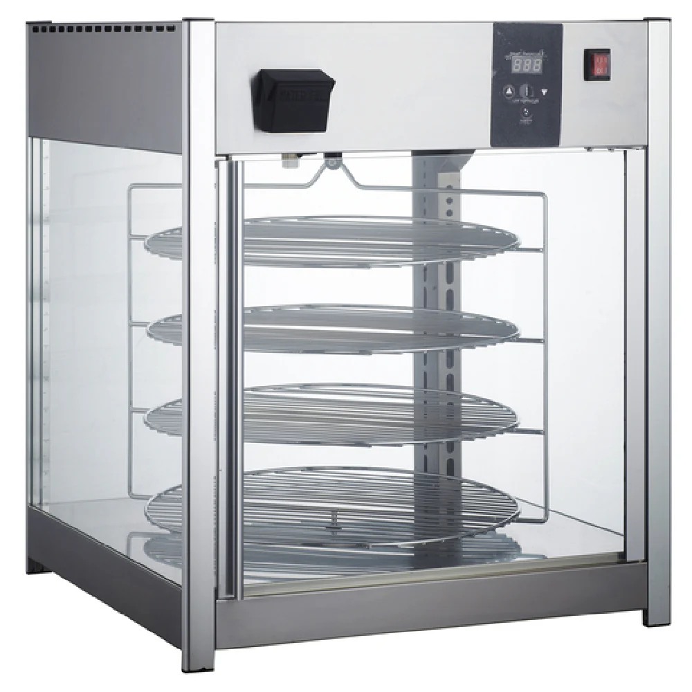 DoughXpress DXP-PW418 25 Inch Countertop Hot Food Display Case with Rotating Shelves