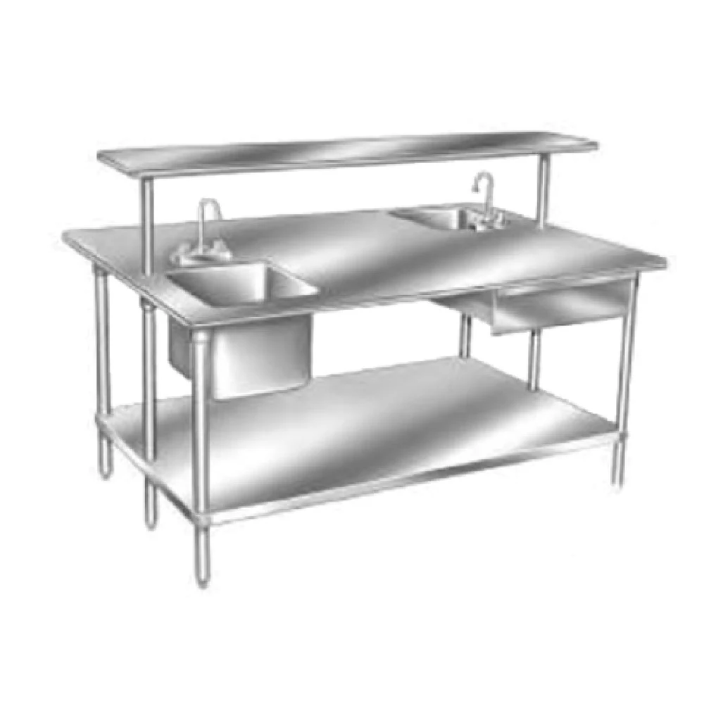 Advance Tabco GLG-489 108 Inch 14 Gauge Stainless Steel Work Table with Undershelf