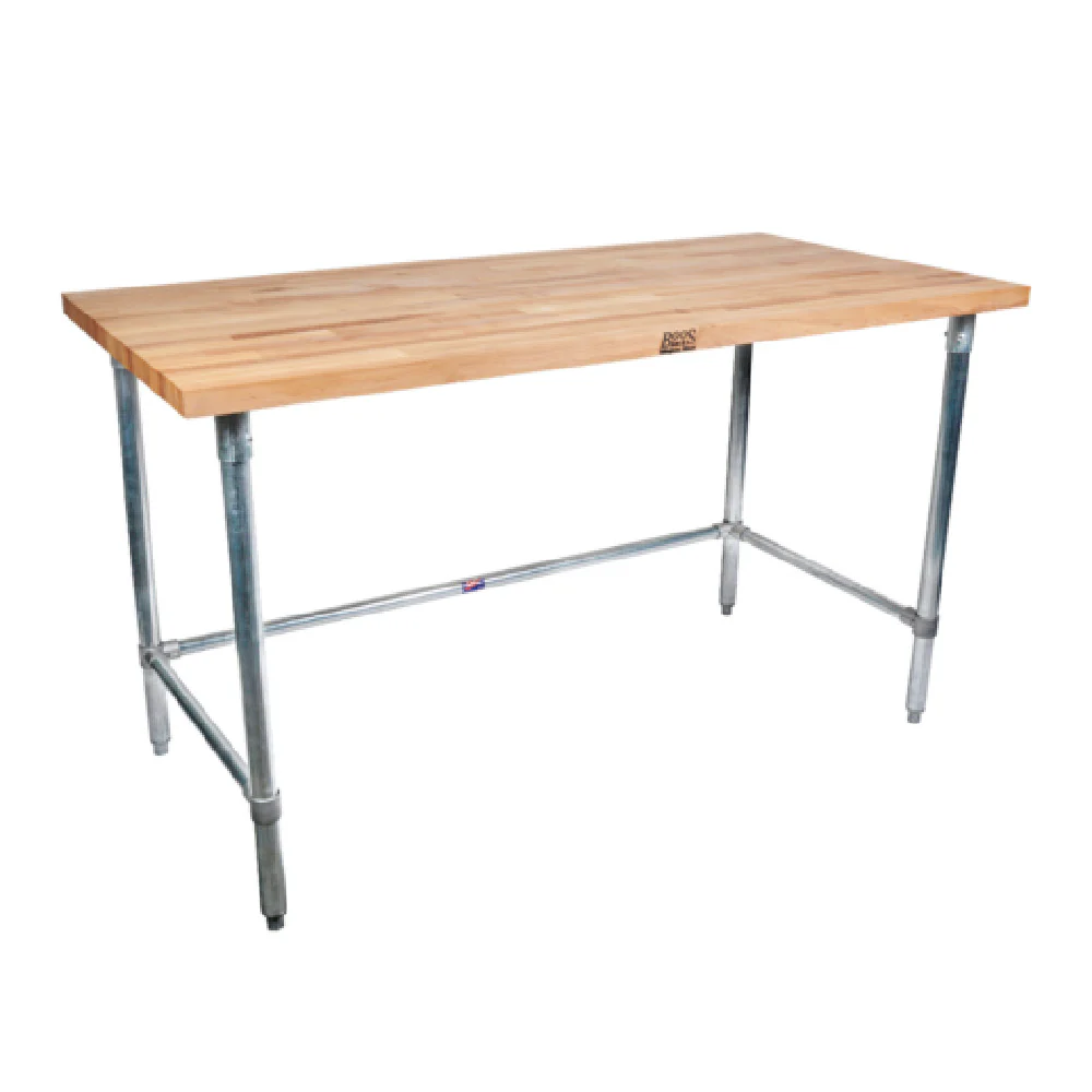 John Boos SNB10-X 72 Inch Work Table Wood Top Stainless Steel Base John Boos SNB10-X 72 Inch Work Table Wood Top Stainless Steel Base