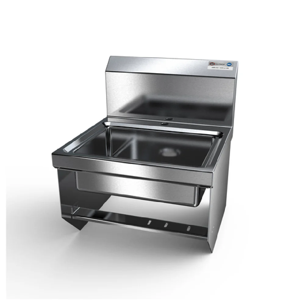 NBR Equipment HS2-D1-KB 14 Inch Handsink with Deck Mount Faucet Hole Stainless Steel