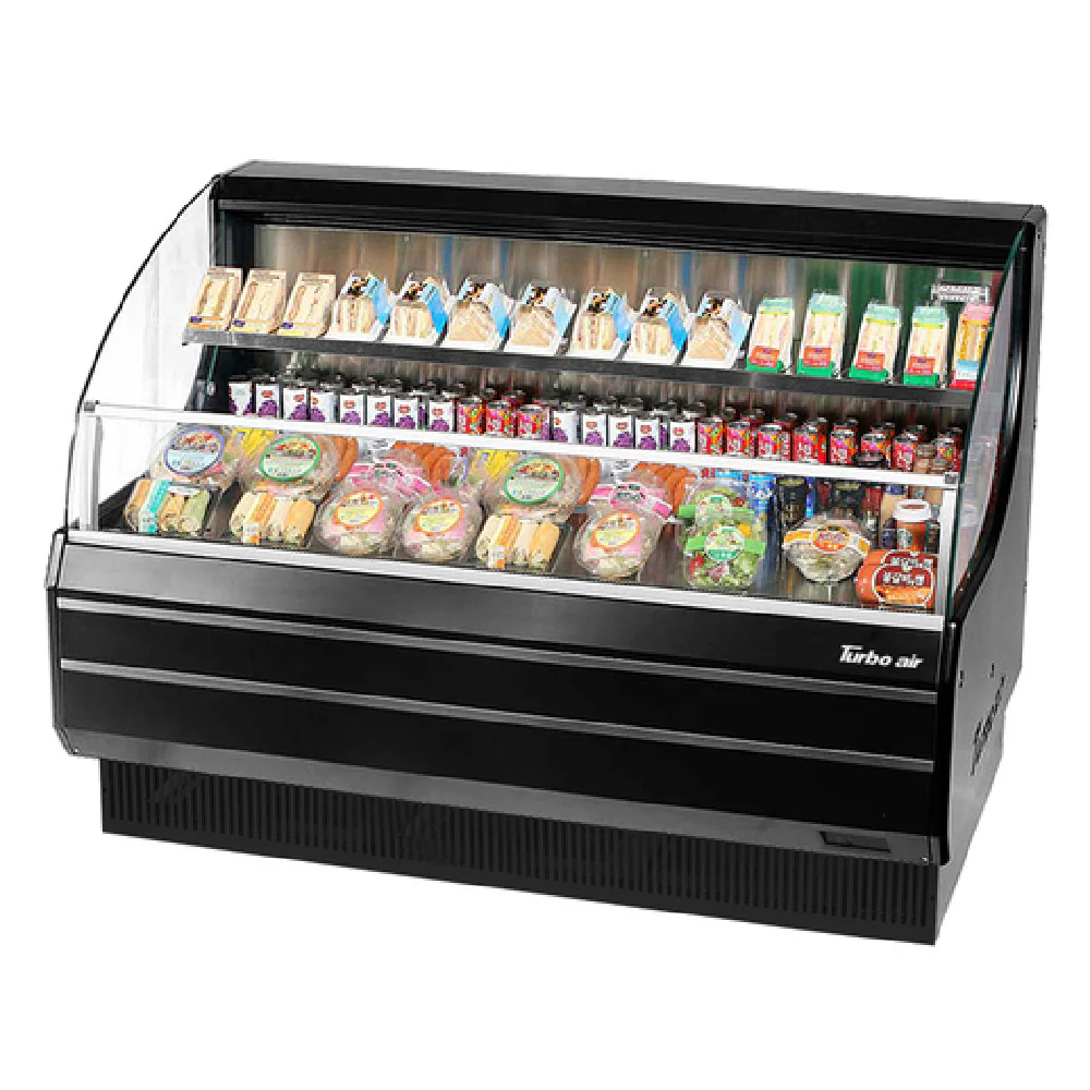 Turbo Air TOM-60LW(B)-N 63 Inch Open Refrigerated Merchandiser Stainless Steel with White Finish