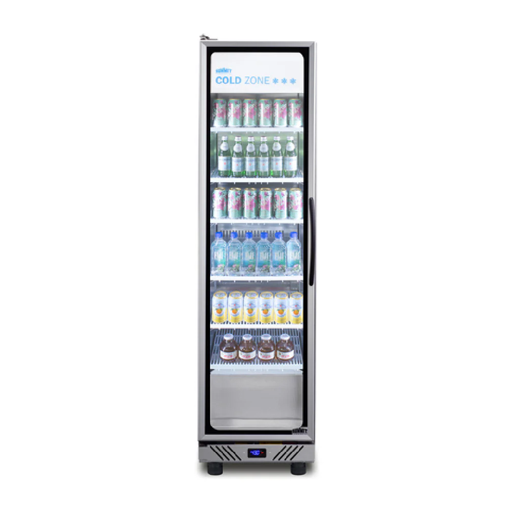 Summit SCR1105LH 19 Inch Beverage Merchandiser 9.9 cu ft Stainless Steel with Hinged Door