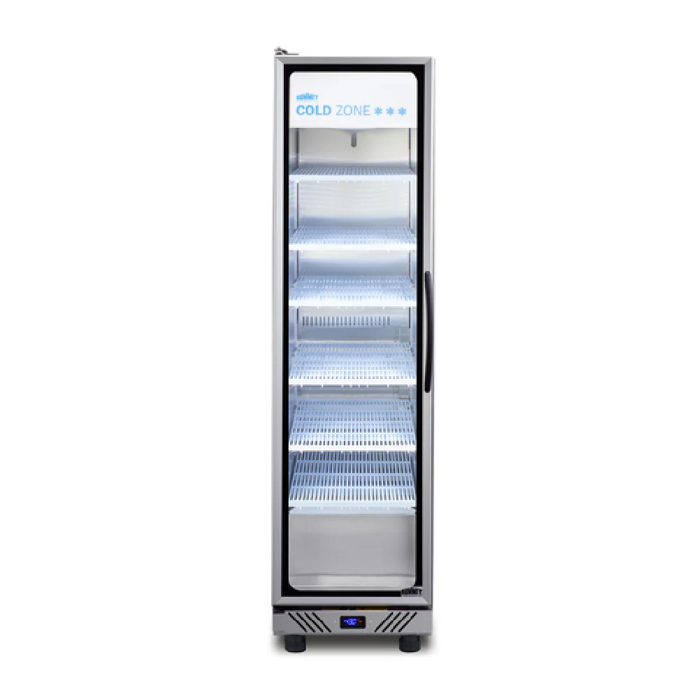 Summit SCR1105LH 19 Inch Beverage Merchandiser 9.9 cu ft Stainless Steel with Hinged Door Summit SCR1105LH 19 Inch Beverage Merchandiser 9.9 cu ft Stainless Steel with Hinged Door