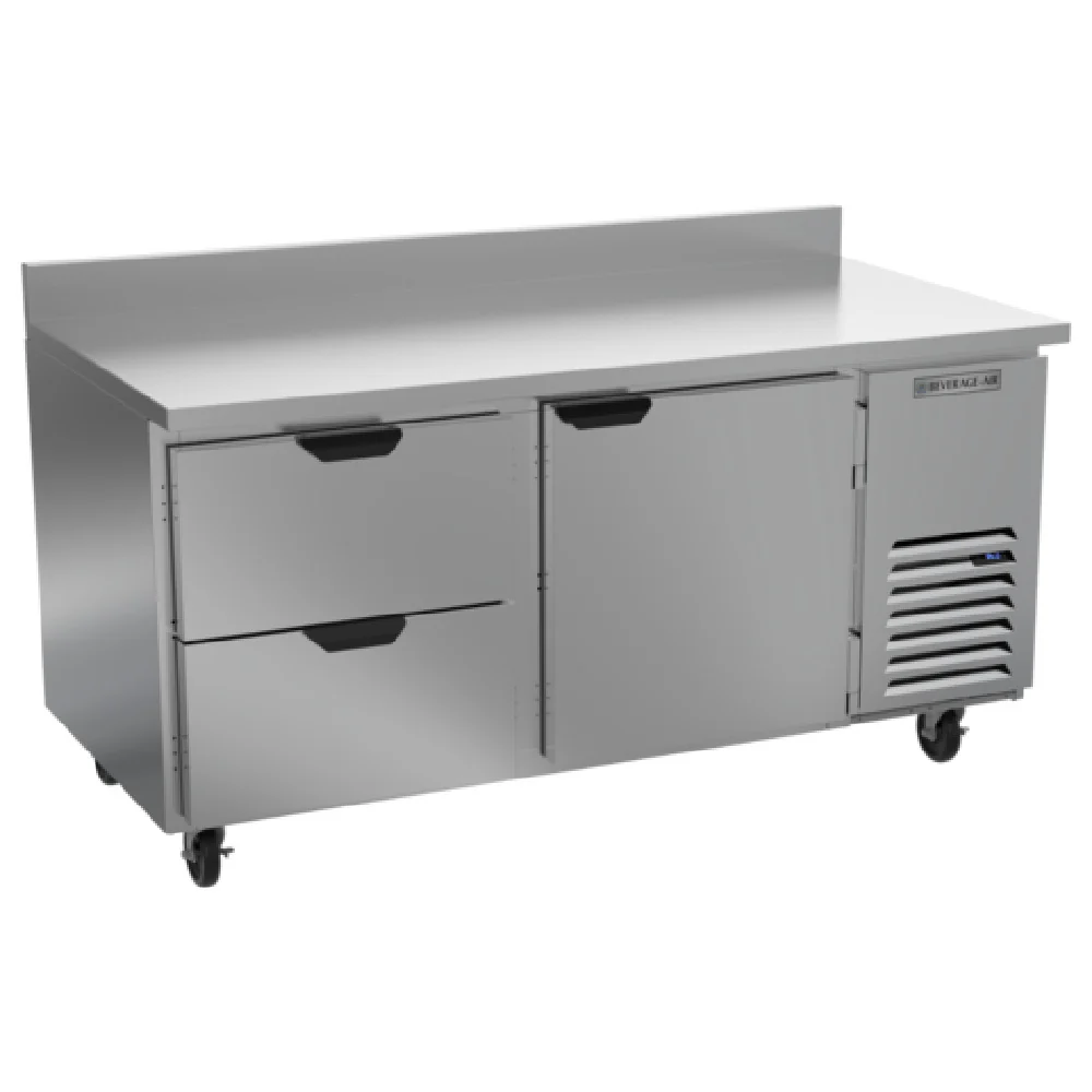 Beverage Air WTRD67AHC-2 67 Inch Worktop Refrigerator 18.97 cu ft with 2 Drawers and 1 Door Beverage Air WTRD67AHC-2 67 Inch Worktop Refrigerator 18.97 cu ft with 2 Drawers and 1 Door