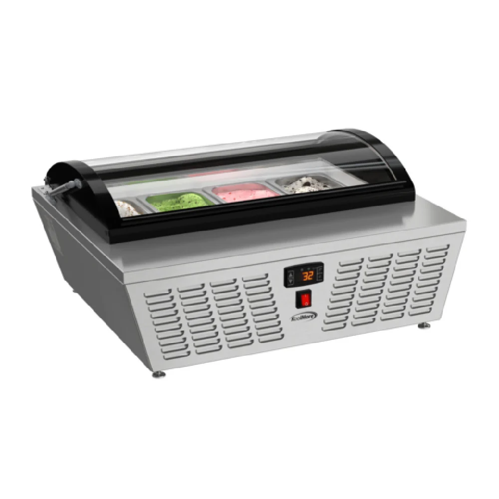 Koolmore KM-CGDR-4P 31 Inch Ice Cream Freezer Countertop Stainless Steel with Pans Koolmore KM-CGDR-4P 31 Inch Ice Cream Freezer Countertop Stainless Steel with Pans