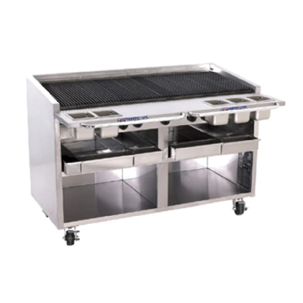 Bakers Pride F-60RS_LP 60 Inch Gas Charbroiler Floor Model with Round Rod Grate Bakers Pride F-60RS_LP 60 Inch Gas Charbroiler Floor Model with Round Rod Grate