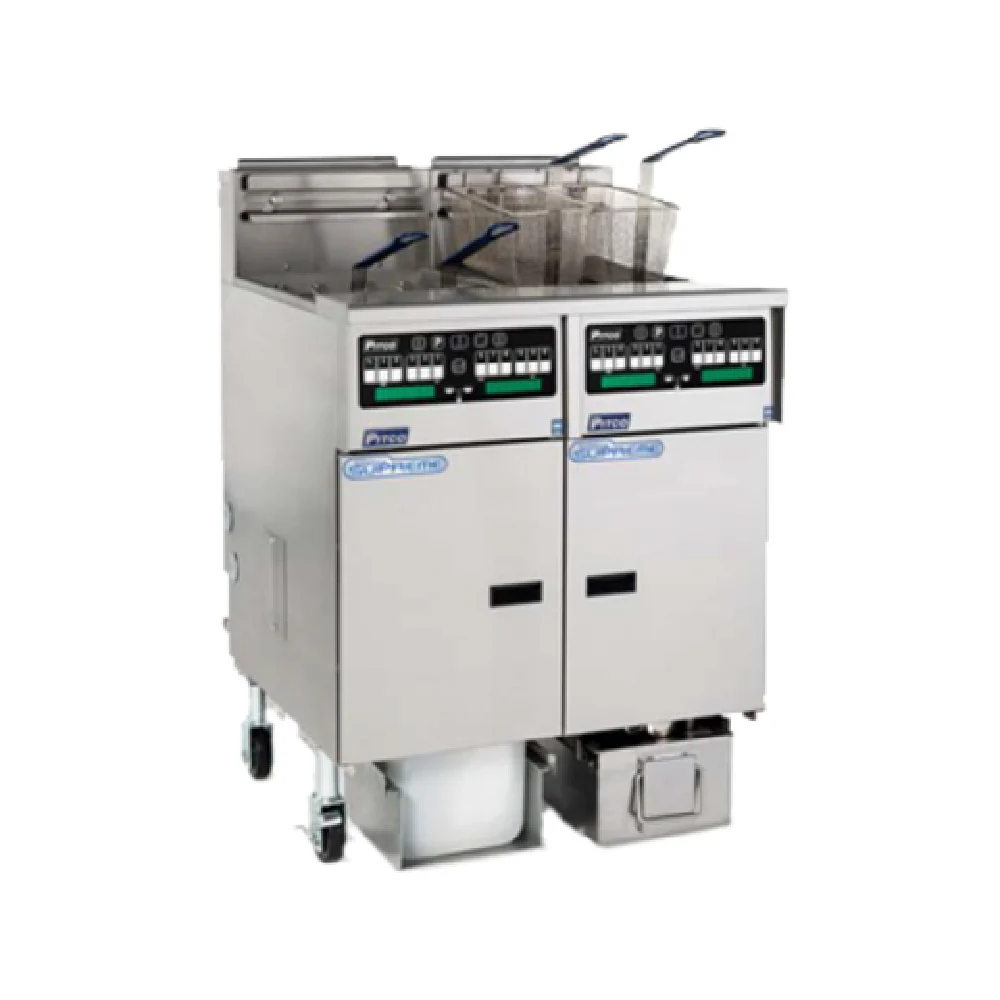 Pitco SSHLV14C/14T-2/FD_NAT 46 Inch Commercial Deep Fryer Gas 3 Tanks 72,500 BTU