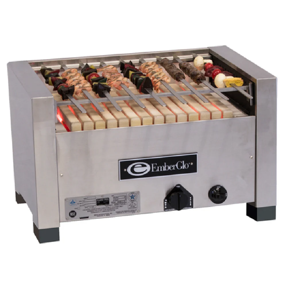 EmberGlo 25C-KABOB-NAT 26 Inch Kabob Charbroiler Gas with Ceramic Hearth 39600 BTU EmberGlo 25C-KABOB-NAT 26 Inch Kabob Charbroiler Gas with Ceramic Hearth 39600 BTU