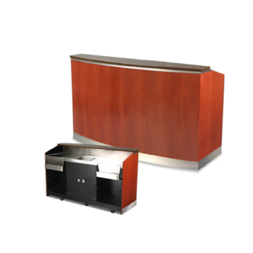Forbes Industries 5771-6 72 Inch Mobile Bar Wood Veneer with Brushed Stainless Steel Forbes Industries 5771-6 72 Inch Mobile Bar Wood Veneer with Brushed Stainless Steel