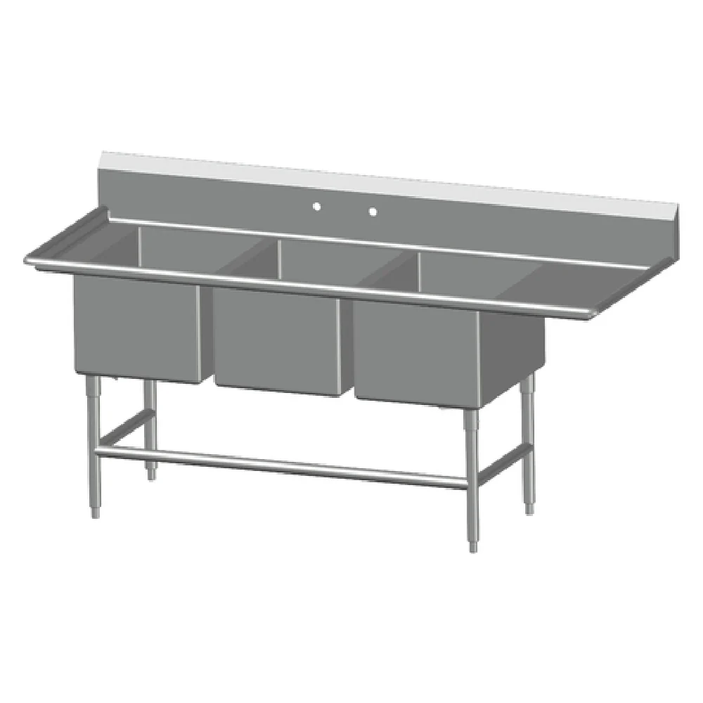SPG International 3SL1824-RD18 Universal Stainless Sink Three Compartment 18 SPG International 3SL1824-RD18 Universal Stainless Sink Three Compartment 18