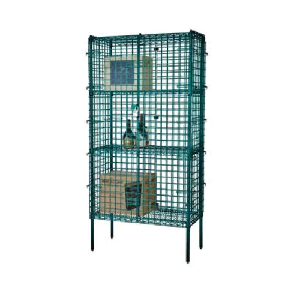 1880 Hospitality FSSEC24484GN 48 Inch Wire Security Cage NSF Epoxy Coated Green