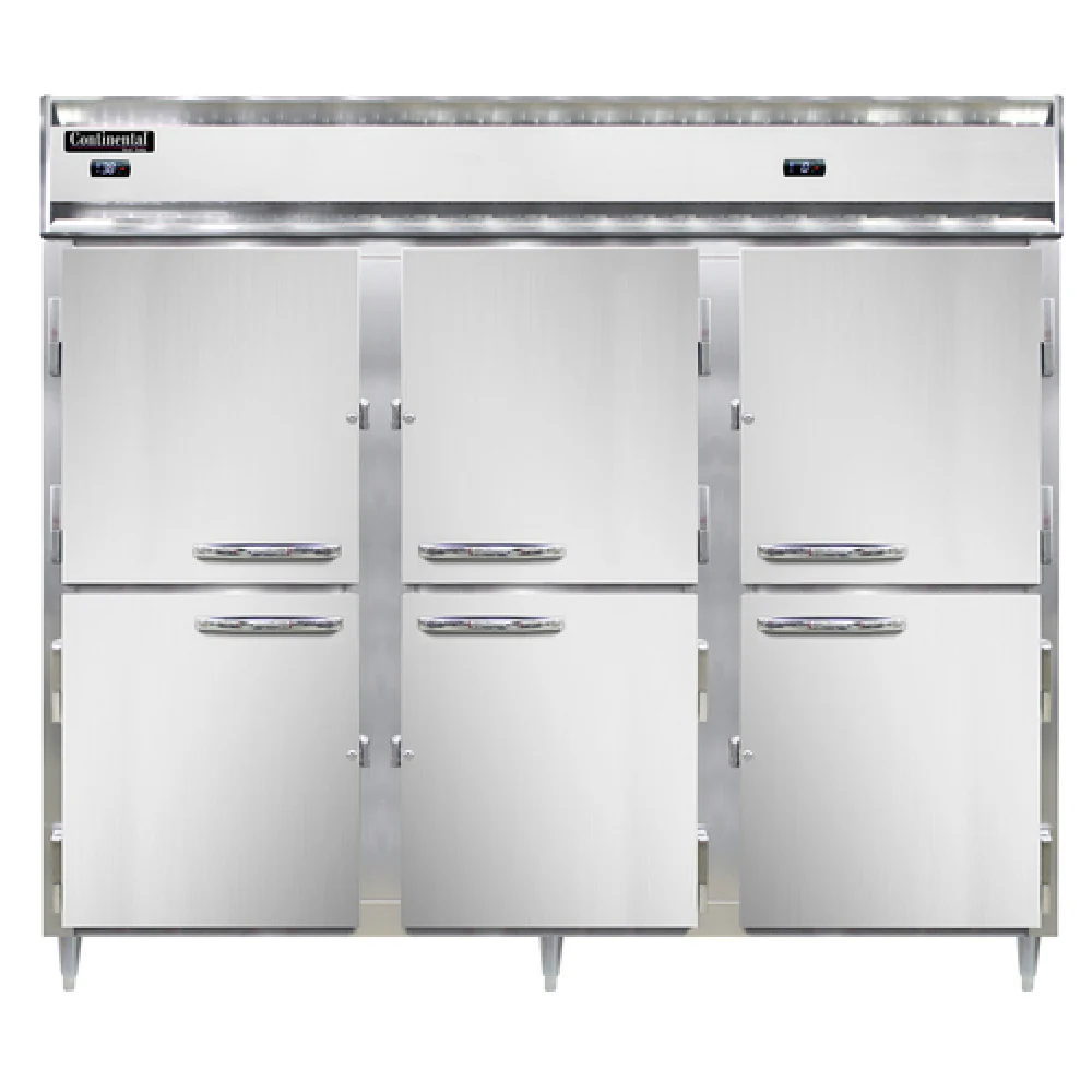 Continental Refrigerator D3RRFESNHD 85 Inch Designer Line Refrigerator Freezer Reach-in Three-section Self-contained Refrigeration Aluminum and stainless steel