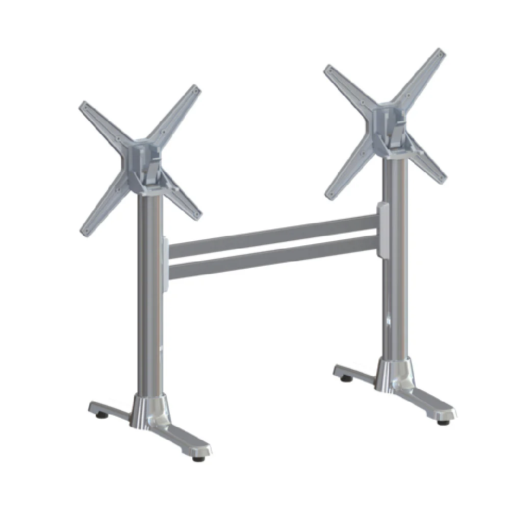 FLAT Tech CT4313 22 Inch Double End Table Base with Support Bar Aluminum Finish
