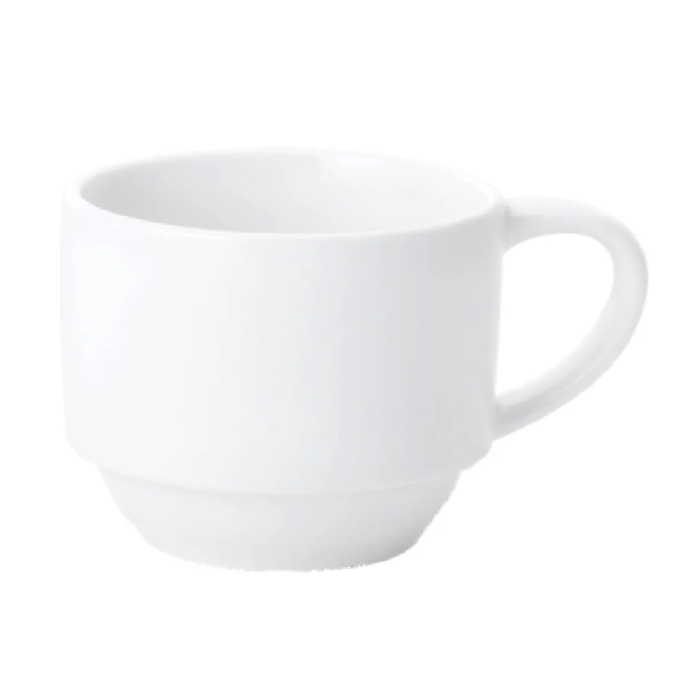 Bon Chef 1000007P 8 Oz Concentrics Cup White Porcelain Dishwasher Microwave Safe