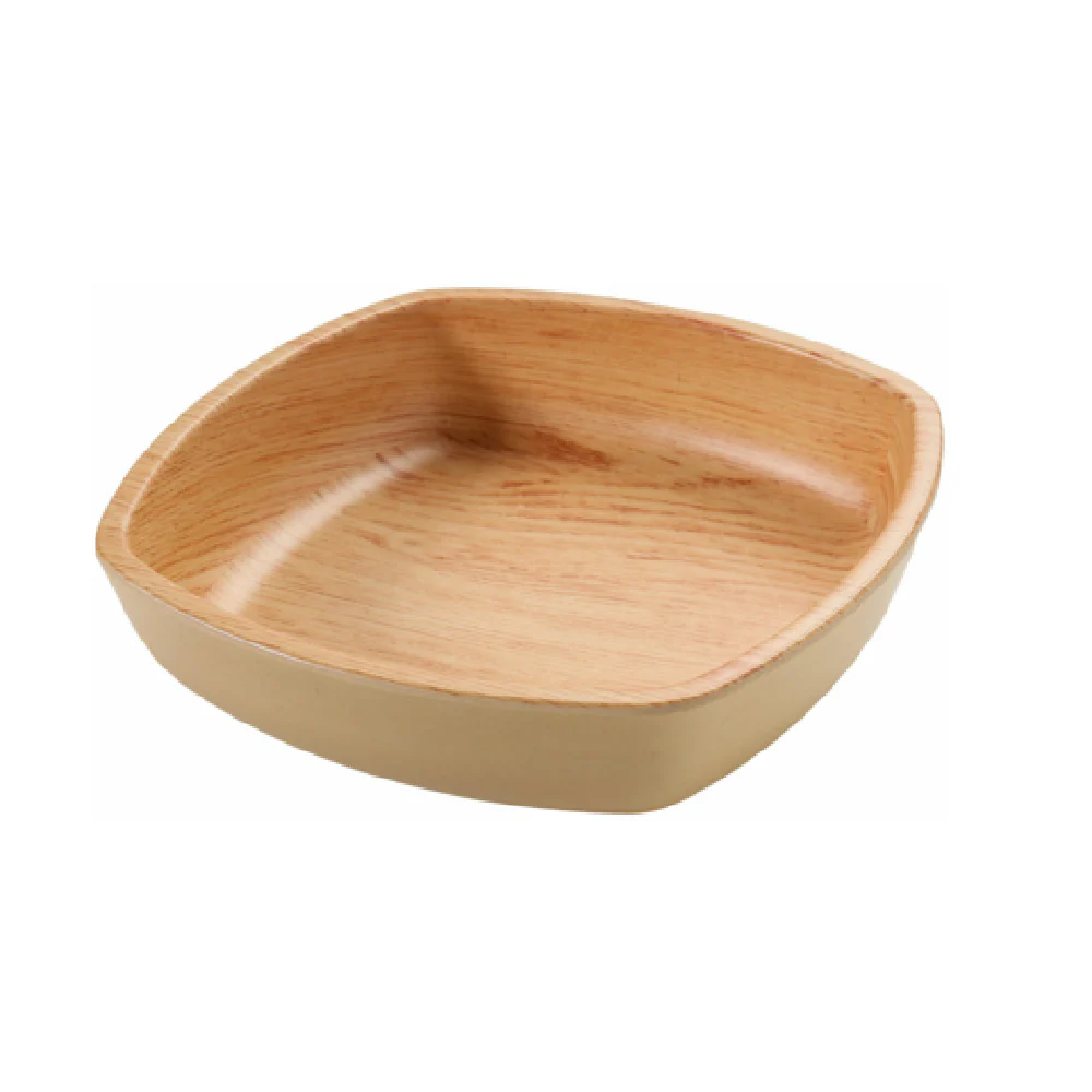 Yanco WD-2312 11.75 Inch Square Bowl 3 Quart Melamine Golden Oak Color Yanco WD-2312 11.75 Inch Square Bowl 3 Quart Melamine Golden Oak Color