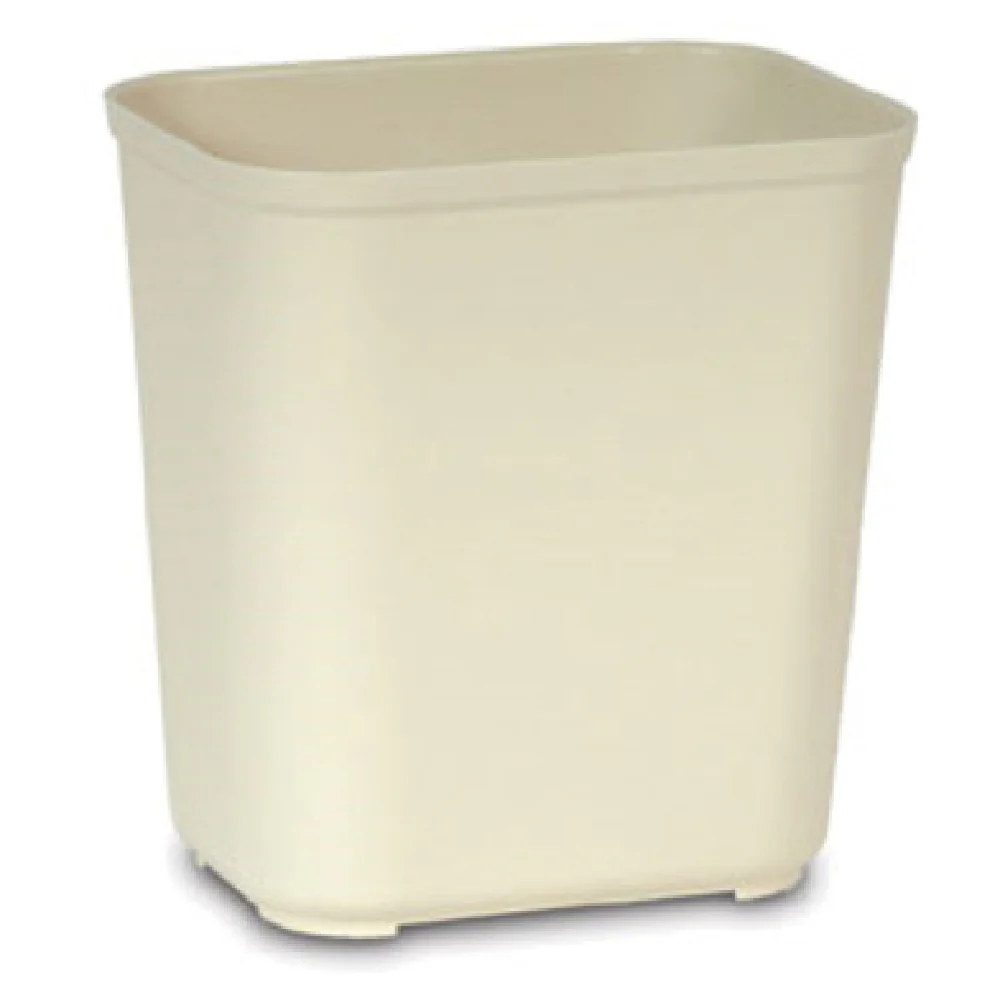 Rubbermaid FG254300BEIG 28 Quart Waste Basket Beige Textured Fiberglass Fire Resistant