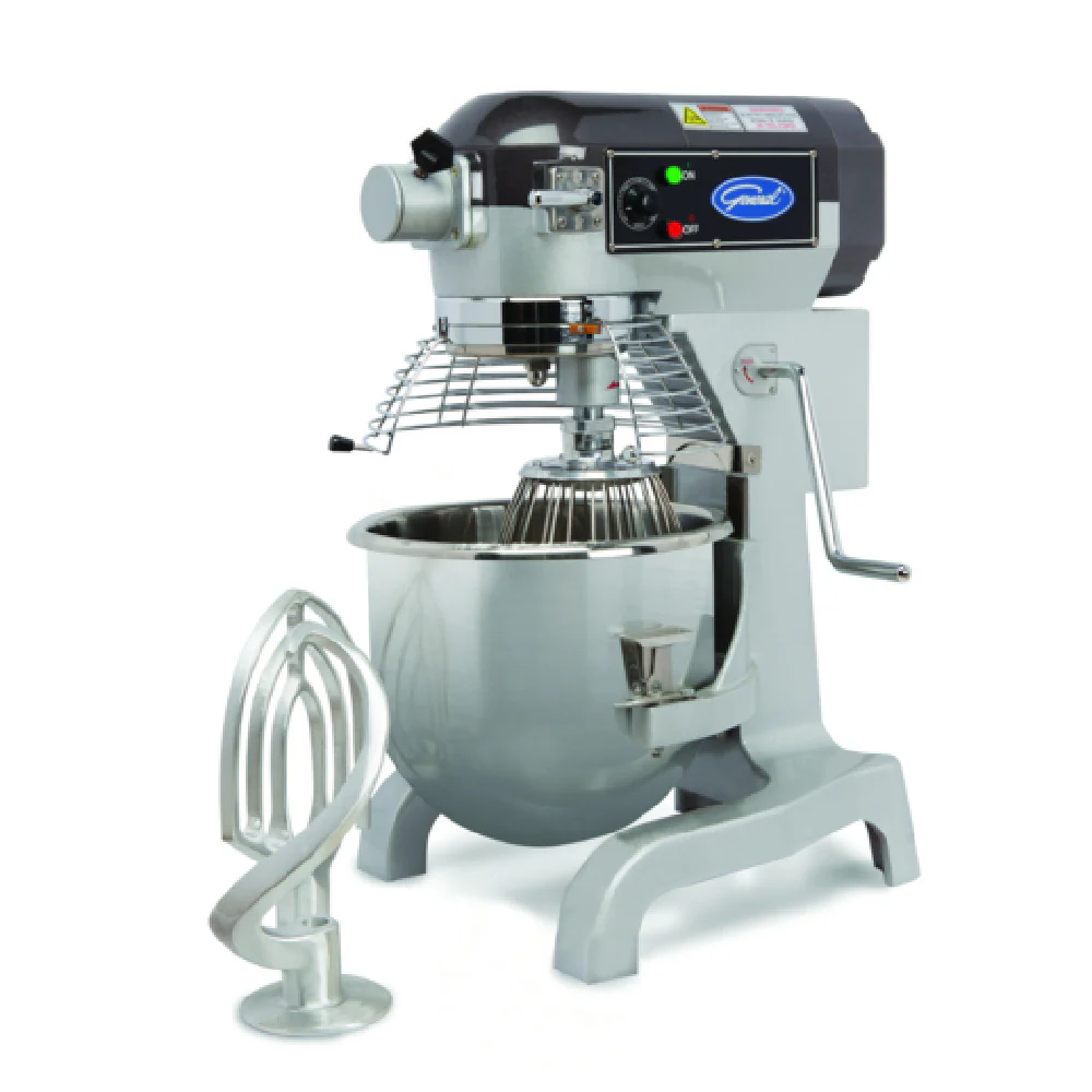General GEM120 20 Quarts Commercial Mixer with Stainless Steel Bowl and Attachments