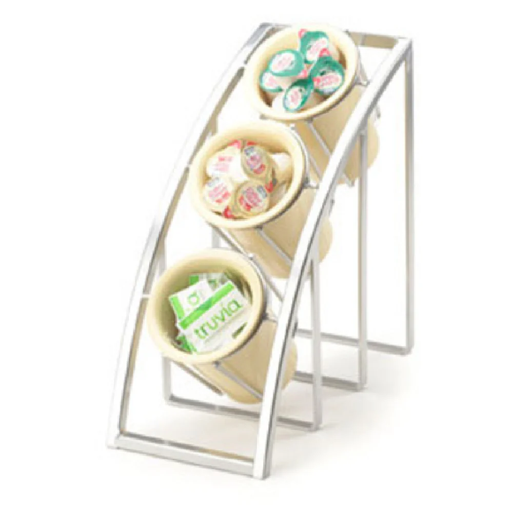 Cal Mil 1747-3-39 7 Inch Mission Cylinder Frame Only Vertical Sloped Metal Silver 3 Tier
