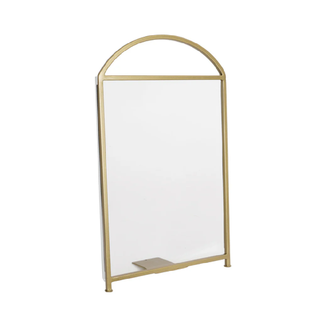 Cal Mil 22409-811-90 8-1/2 Inch Gold Finish Arched Card Holder Acrylic Iron Frame Cal Mil 22409-811-90 8-1/2 Inch Gold Finish Arched Card Holder Acrylic Iron Frame