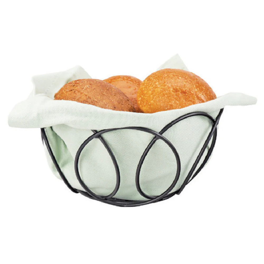 Cal Mil 22009-13 6-1/2 Inch Round Bread Basket Powder Coated Black Metal