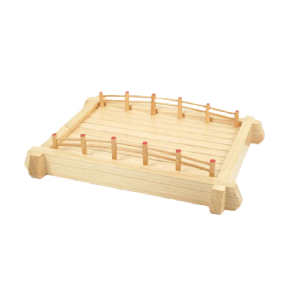 Thunder Group WOBR57 18 Inch Wood Bridge Display Tray for Bakery and Market