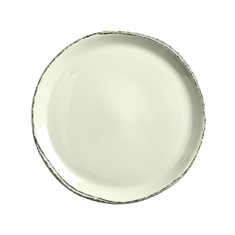 Libbey FH-527 13-1/2 Inch Round Glazed Pizza Plate Porcelain Cream White